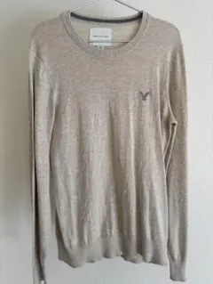 AMERICAN EAGLE ベージュ クルーネック セーター