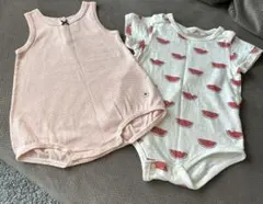 ロンパースセット（ストライプ・スイカ柄）