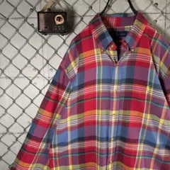 ラルフローレン ボタンダウン 長袖シャツ マドラスチェック XL程