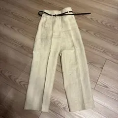 DES PRÉS ベージュ ワイドパンツ 32 ベルト付き