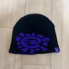 Alwaysリバーシブルビーニーニット帽　紫黒　スケーター　Swag ストリート