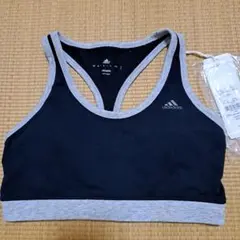 adidas スポーツブラ ブラック/グレー