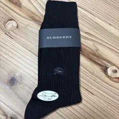 BURBERRY メンズ ソックス 靴下 ブラック 刺繍●バーバリー