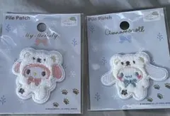 サンリオパイルワッペン　ふわふわスノー　マイメロディ　シナモロール　シナモン