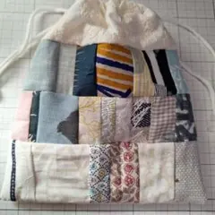 手作り巾着ポーチ(ミナペルホネンかけら)