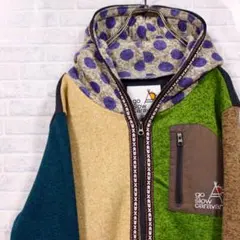 ゴースローキャラバン ニットフリース パーカー マルチカラー クレイジー