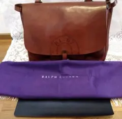 ラルフローレン　オールレザー　　メールバッグ　　イタリア製