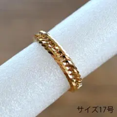 サイズ17号 18金 喜平チェーンリング12面トリプル スリム ソフトタイプ