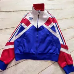 希少・デサント製 アディダス トラックジャケット Lトリコロール 80s 90s