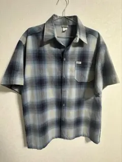 Cal Top オンブレチェックシャツ　ショートスリーブ　スカイブルー