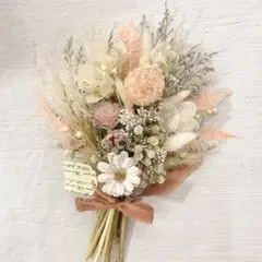 韓国風ウェディングブーケ ブートニア付き　ホワイトピンク 前撮り 結婚式 花束