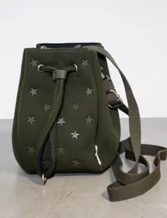 コンバース 巾着ショルダーバッグ 星スタッズ オリーブ カーキ 斜めがけ 軽量