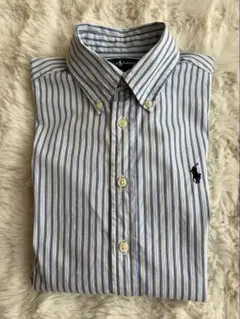 ラルフ・ローレン 長袖シャツ 青白ストライプ(150cm)