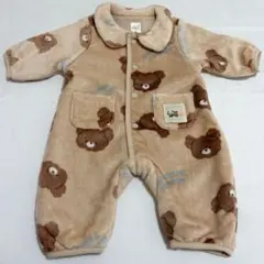 【新品タグ付】futafuta くま フリースカバーオールロンパース70ベビー服