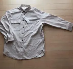 フェイクレザー　ダブルポケットシャツ