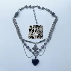 ネックレス ハンドメイド フェアリーグランジ y2k ハート シルバー 十字架