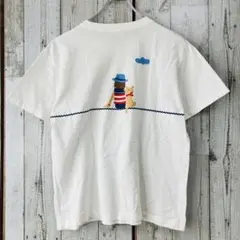 ☆ファミリア☆Tシャツ M ホワイト イラスト 両面プリント 半袖 クルーネック