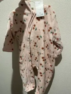 【新品】女の子　80㎝　しまむら アウター カバーオール フード付き　さくらんぼ