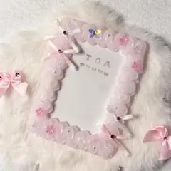 トレカケース ホイップデコ B8硬質カードケース 白 ピンク 花 ラインストーン