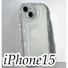 iPhone15ケース プクプク クリアケース クリア　透明