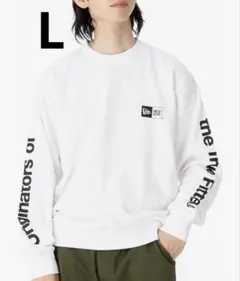 【値下げ】NEWERA ホワイトロングトレーナー　スウェット　ロゴ入りのサムネイル