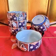 有田焼　聖山窯　金彩古伊万里　小鉢揃5客セット　〜梅山水〜