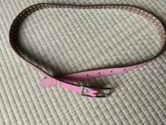 ピンクレザー穴あきベルト