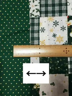 かわいいクリスマス柄、グリーン系のプリント生地各１m2枚組セット