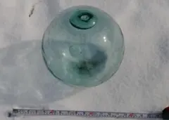 ガラス浮き玉　青色　約30cm 刻印あり