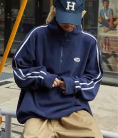 CDRR ネイビー ハーフジップ トレーナー L