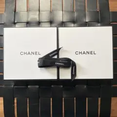 ✨CHANEL プレゼントBOX×2 リボン黒付き✨