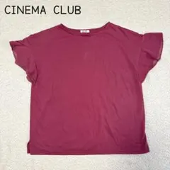 シネマクラブ　フリルスリーブTシャツ(L)半袖　カットソー　ストレッチ　大人女子のサムネイル