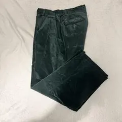 美品 RAGEBLUE ベロア風生地ツータックワイドスラックス ダークグリーン