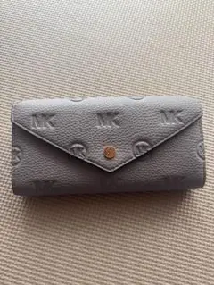 MK エンボス加工 グレー 長財布 マイケルコース