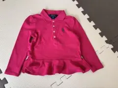 ラルフローレン 長袖ポロシャツ　ピンク　4/4T 110/56