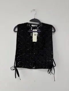 SM blue‼️シアーレースベスト☆ブラック