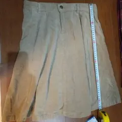 ベージュ コーデュロイスカート ひざ丈 Deep Blue