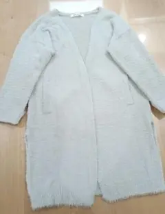 メルローズ　シャギー　ロング　カーディガン　ライトグレー