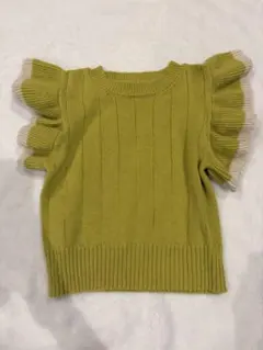 MABLI グリーン フリル袖 セーター 6y