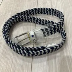 ルコックゴルフ　ネイビーとホワイトの編み込みゴルフベルト　限界値下げ！