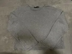 ZARA グレー ラメ入り クルーネックシャツ
