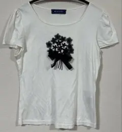 エムズグレイシー　半袖　Tシャツ　ホワイト　白　花束　ブラック　ブーケのサムネイル