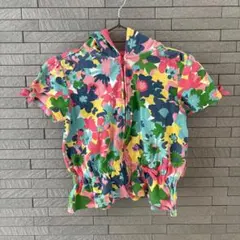 OSHKOSH オシュコシュ 半袖 ジップパーカー 110 女の子 花柄 キッズ