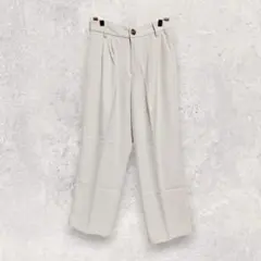グレイル ワイドパンツ L ベージュ センタープレス タック きれいめ