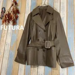 【FUTURA 】ラムレザー　レザージャケット スタイリッシュ　大人　クール　M