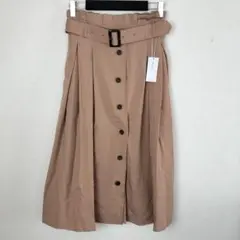 未使用 INGNI フロントボタン ロングスカート ベージュ M 117