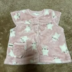 スリーパー ベビーベスト 80 ピンク うさぎ柄