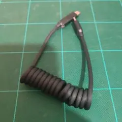 W表示付き コイル状 USB Type-C to C ケーブル 1m