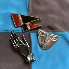 【昭和レトロ】80年代アート風デザイン ブローチセット
