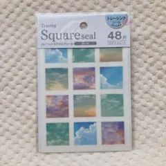空の色 スクエア トレーシング シール デコ コラージュ 素材 シール帳
